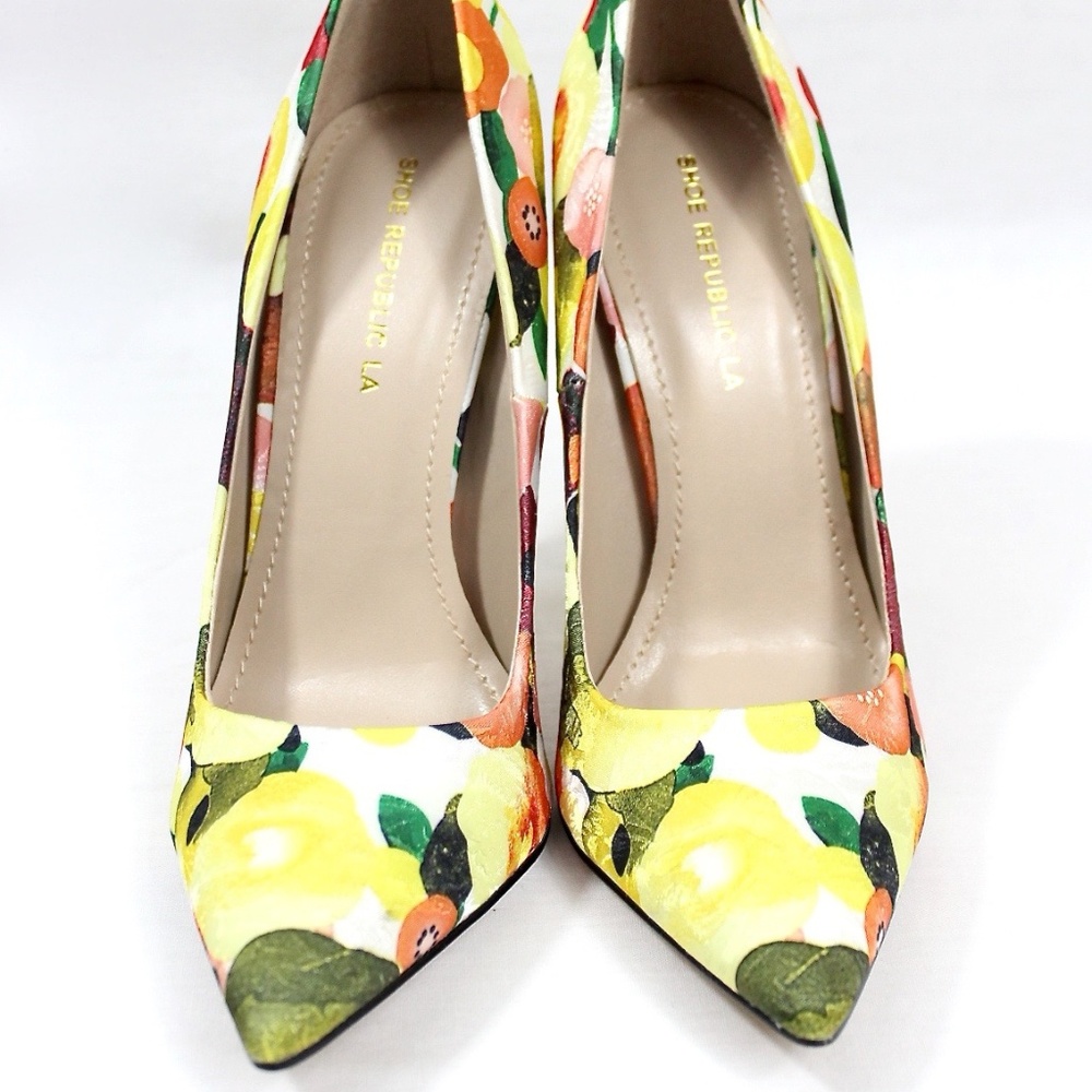 Pointy Toe Multi Colored Stiletto High Heel Pumps - Picture 3 of 4